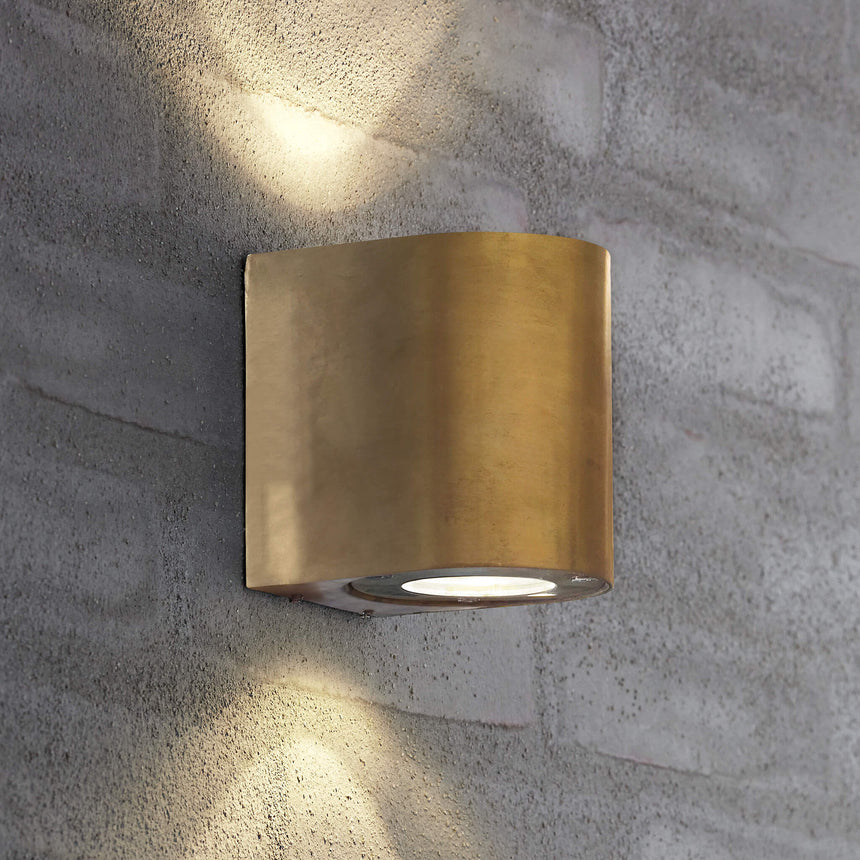 Nordlux Canto 2 LED Wall Light - Brass-Lampsy