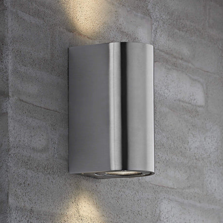 Nordlux Canto Maxi 2 Wall Light - Stainless Steel-Lampsy
