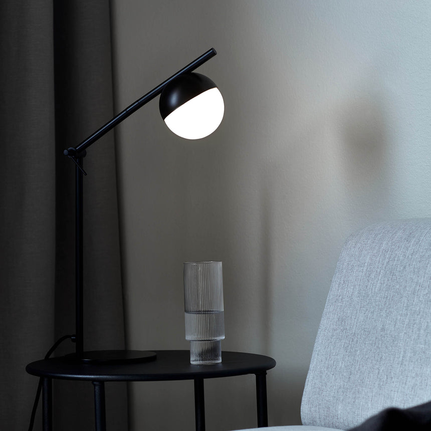 Nordlux Contina Swing Arm Table Lamp - Black-Lampsy