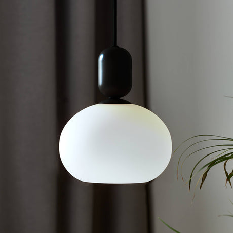 Nordlux Nordlux Notti Frosted Glass Globe Pendant Light - Grey-Lampsy