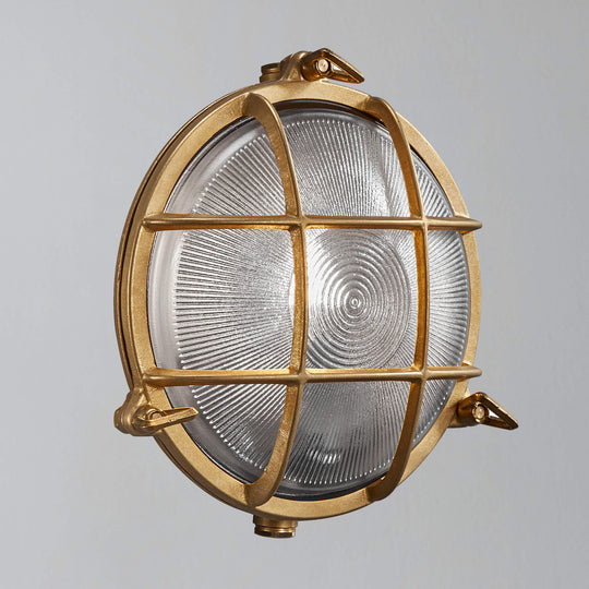 Polperro Brass Bulkhead Outdoor Wall Light