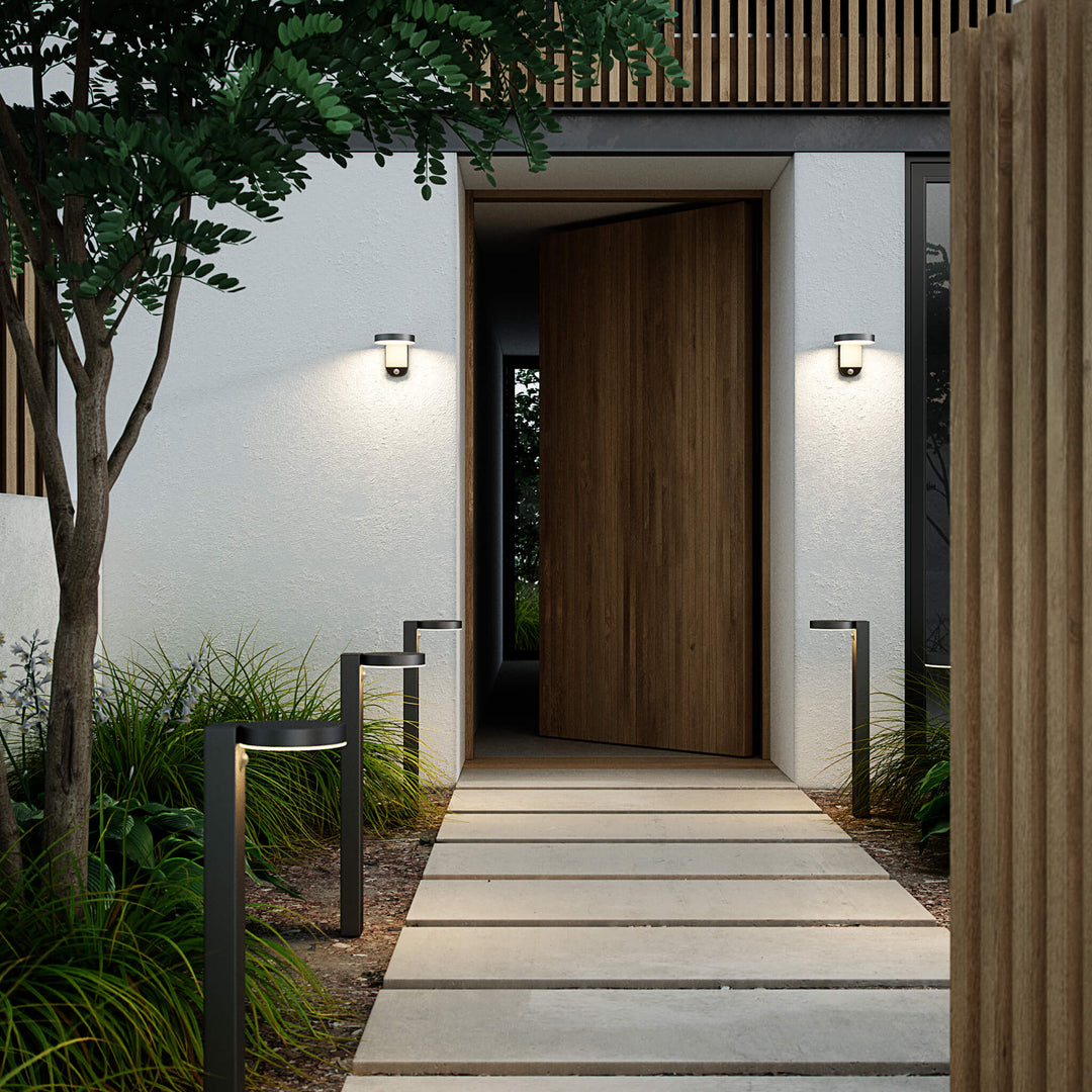Rica Round LED Outdoor Solar Wall Light