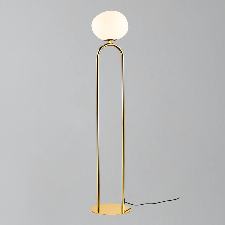 Shapes Floor Lamp, Brass/Opal
