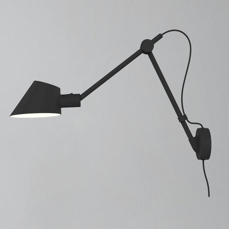 Nordlux Nordlux Stay Long Swing Arm Wall Light - Black-Lampsy