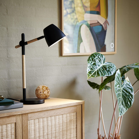 Theo Desk Lamp, Black/Brown