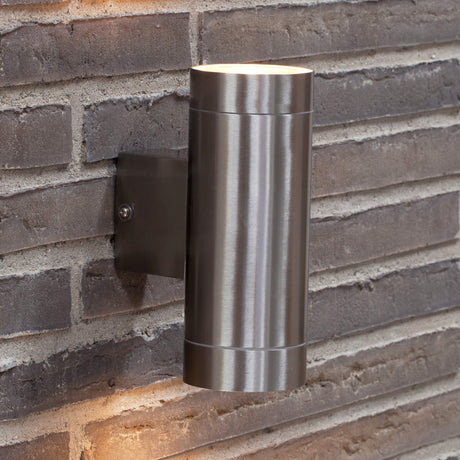 Nordlux Tin Maxi Up & Down Wall Light - Stainless Steel-Lampsy