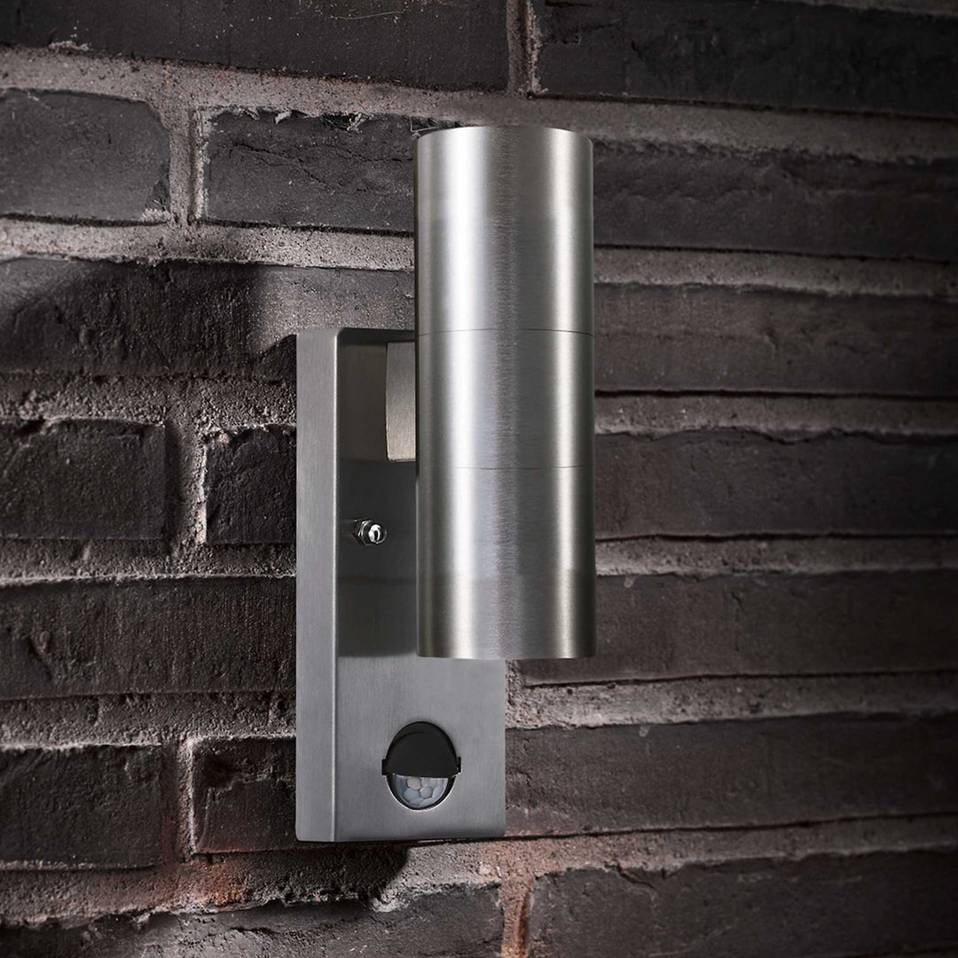 Tin Up & Down Sensor Wall Light - Stainless Steel