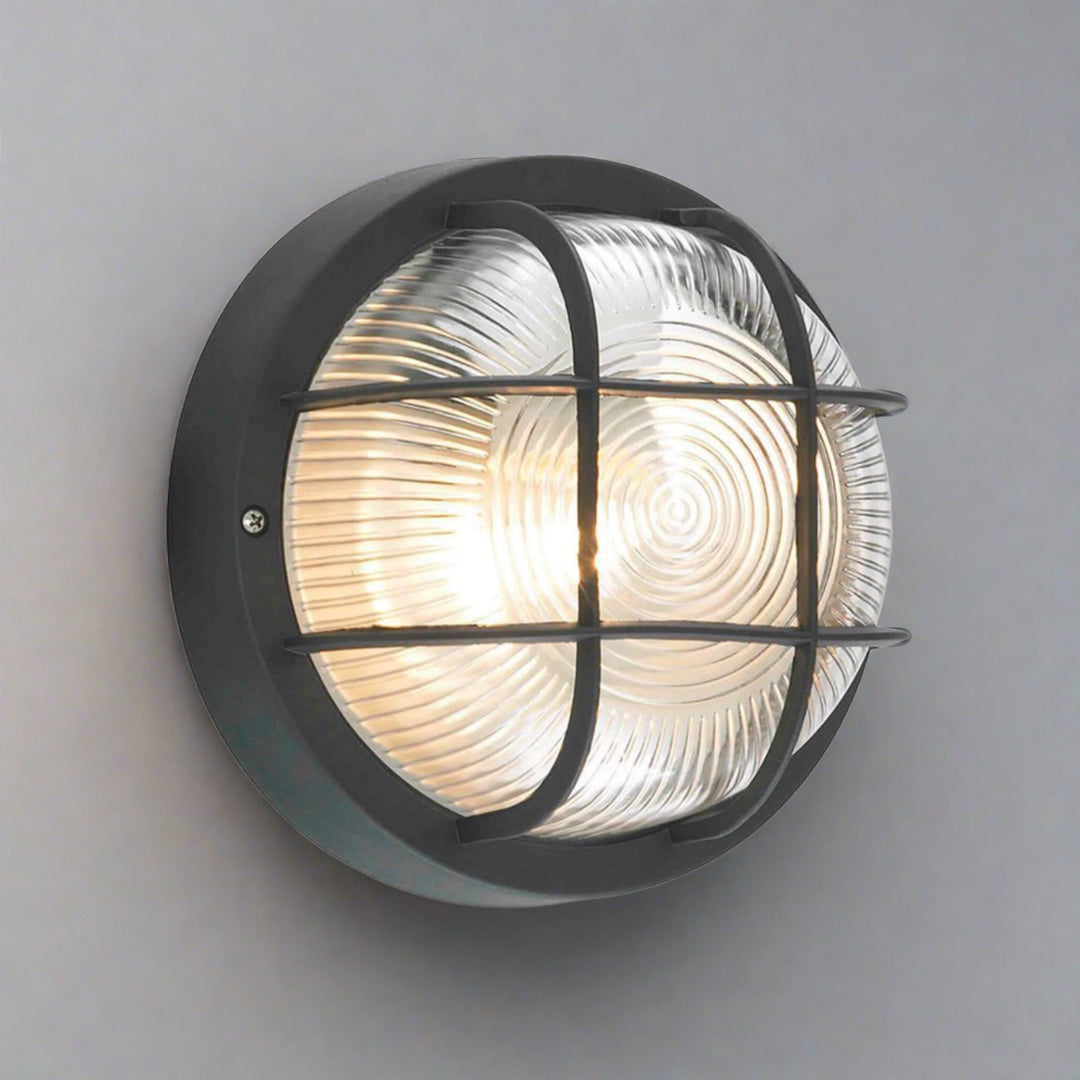 Lampsy Basics Outdoor Round Bulkhead Wall Light - -Lampsy