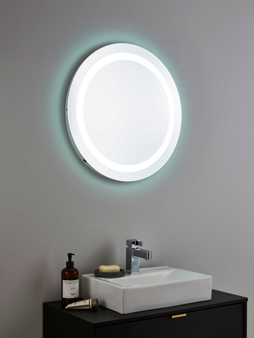 Polder 600mm Round LED Illuminated Bathroom Mirror