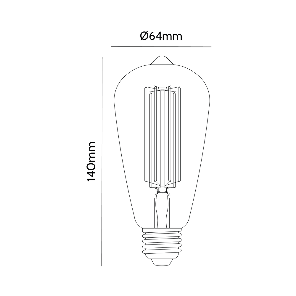 Forum 450lm ST64 Tinted 2200k Dimmable LED Filament Light Bulb E27 - -Lampsy