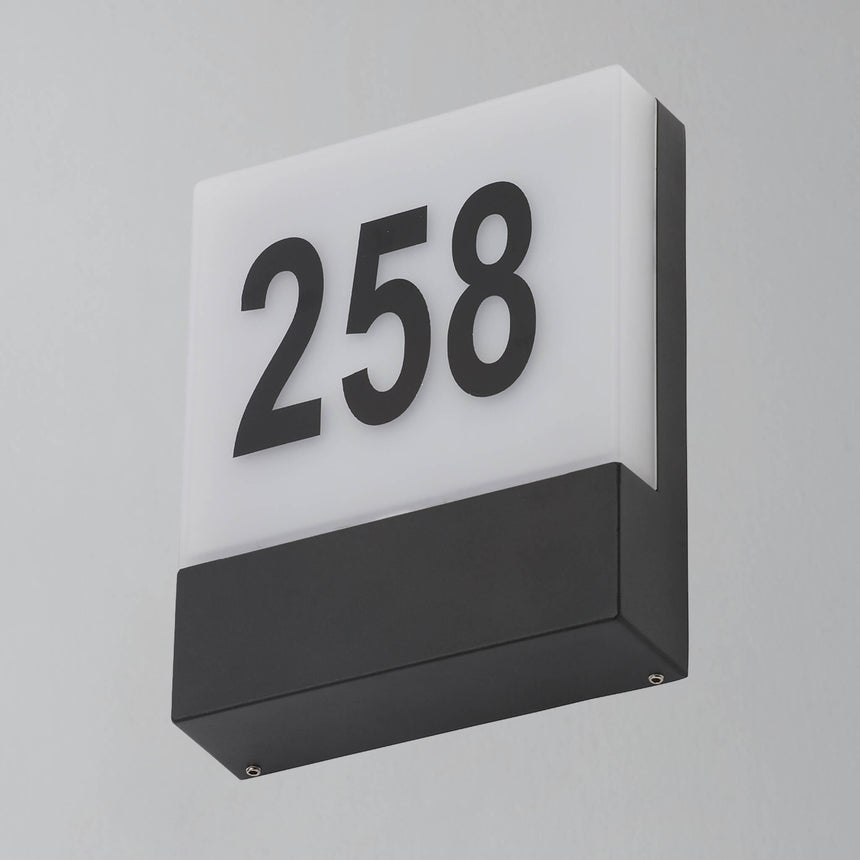 Tondo 6w LED Door Number Light with Photocell - Black