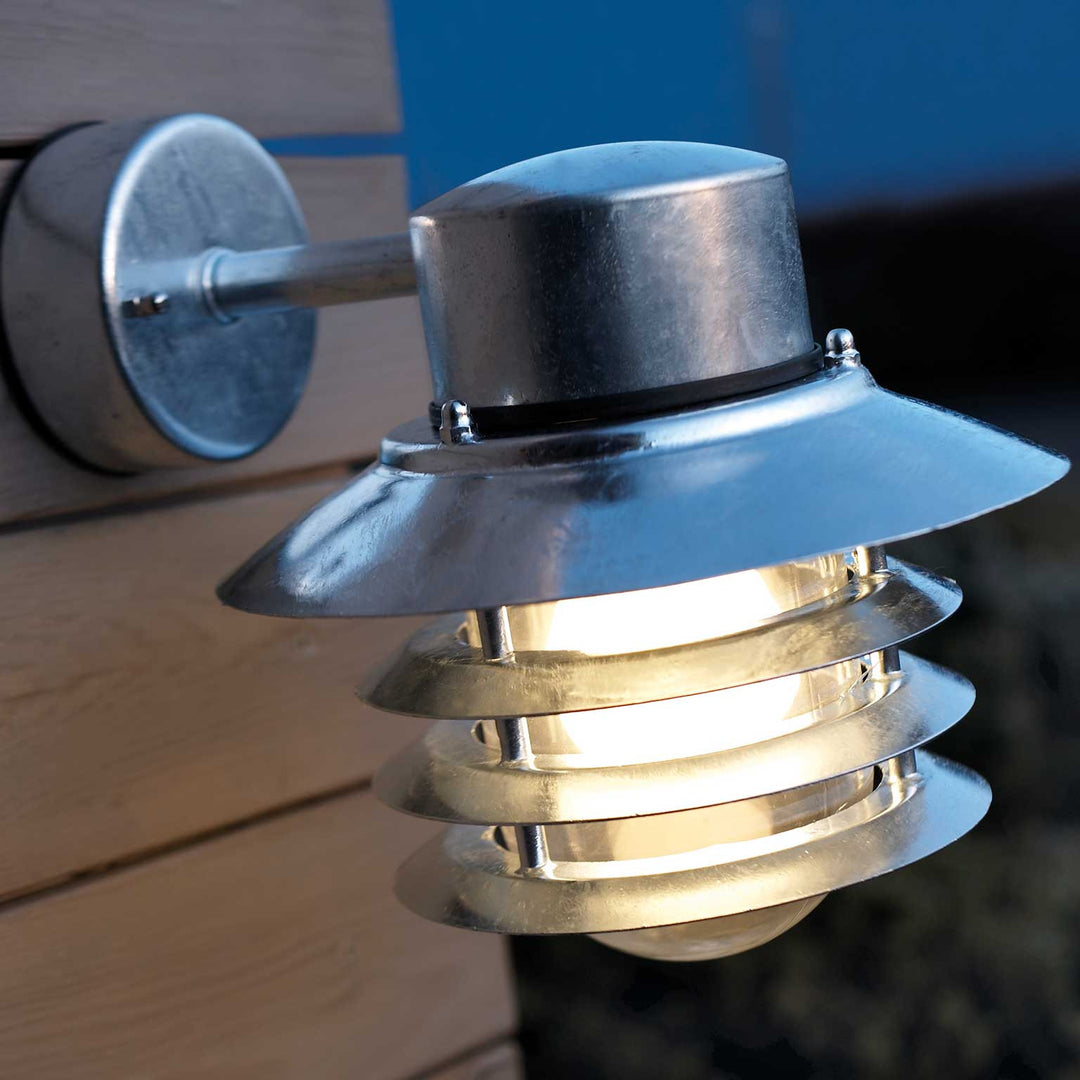 Nordlux Vejers Down Outdoor Wall Light - Galvanised Steel - Outdoor Lighting - Lampsy