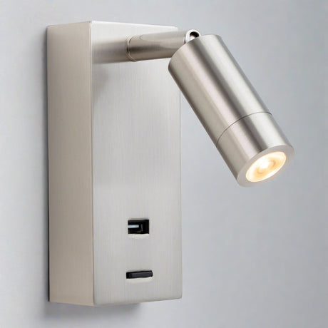 Wren LED Wall Spotlight with USB Charger