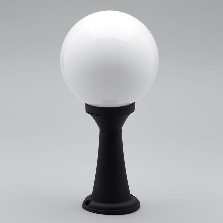Forum York Opal Globe Pedestal Light - Black - -Lampsy